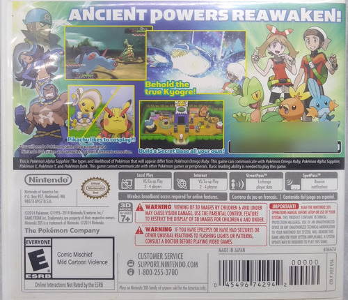 Pokémon Alpha Sapphire Nintendo 3ds Físico (Usado)