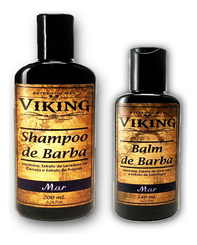 Shampo De Barba Kit C/ Balm Linha Mar Viking Alta Hidratação