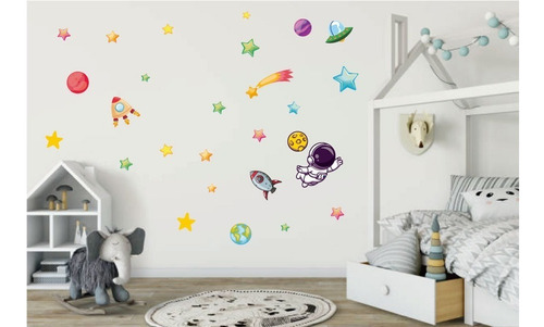 Imagen 1 de 2 de Vinilos Decorativos Hogar Sticker Infantil Espacial