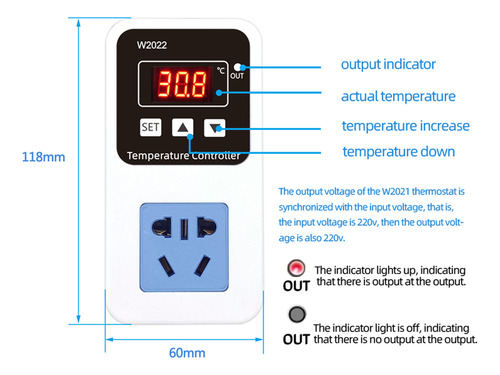 Controlador De Temperatura Inteligente 10a 1500w Com Sensor