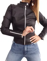 Comprar Campera Mujer Bengalina Engomada Entallada Moda Sexy Clasico