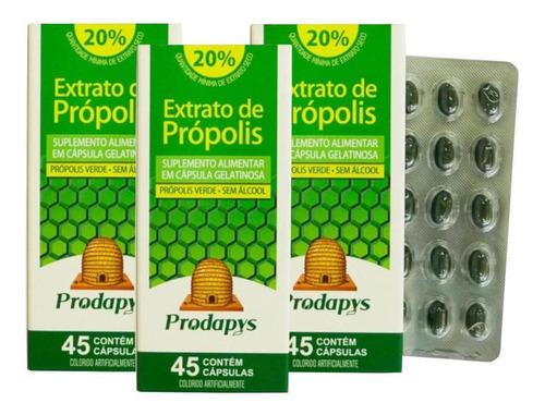 Própolis Verde - Suplemento Alimentar 45 Cápsulas Kit Com 3 Sabor Sem Sabor
