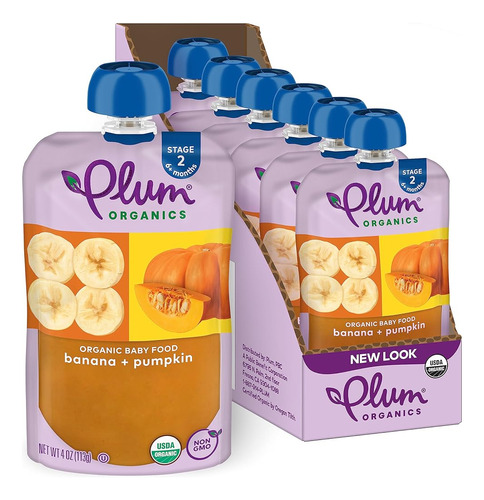 Plum Organics Stage 2 Alimento Orgánico Para Bebés - Plátano