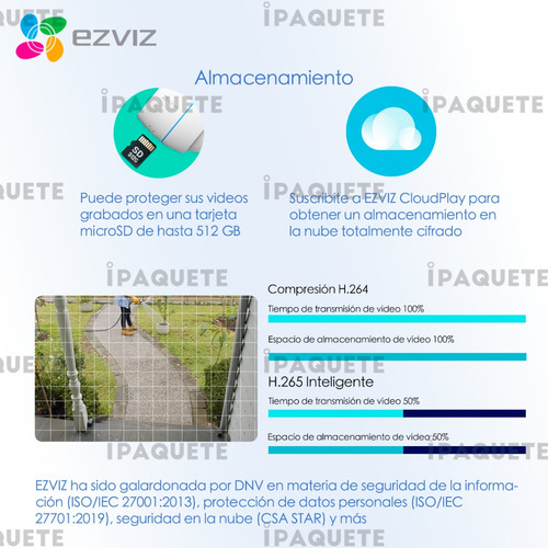 Imagen 8 de 10 de Kit X2 Cámara Seguridad Wifi Ip Nocturna Color Exterior +64g