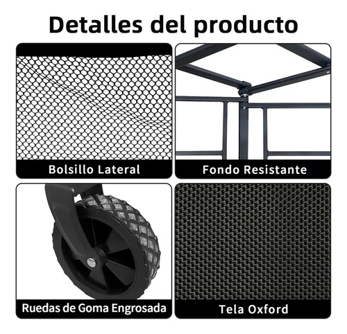 Carrito Vagon Plegable De Carga Multiusos Con Ruedas Camping