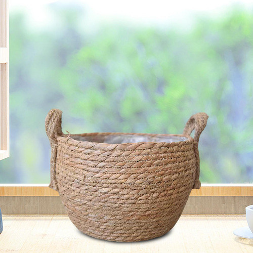 Cesta Tejida Para Maceta, Cubierta Para Maceta 24x24x19cm