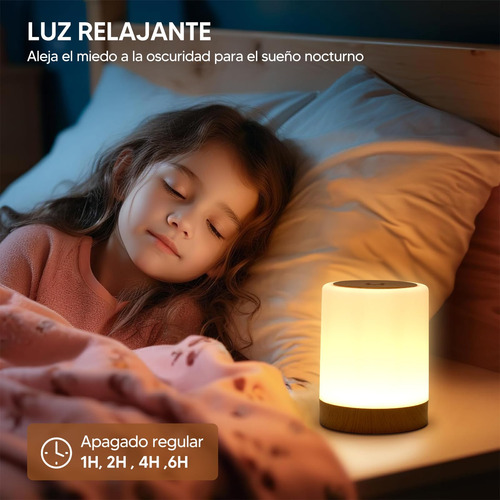Lámpara De Noche Tactil Recargable, Luces Led Para Cuarto