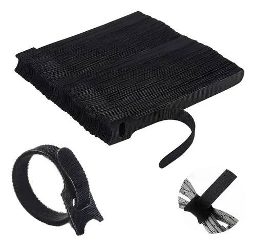 100 Bridas De Velcro Reutilizables 150x12 Mm | Organiza Cables Y Más, Sin Plástico De Un Solo Uso