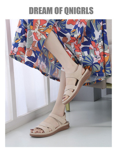 Sandalias Cómodas Con Cuña Retro, Ligeras E Informales