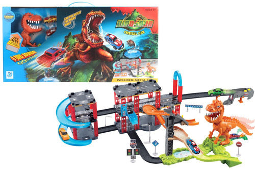 Imagen 2 de 2 de Pista Rex Doble Mediana Dinosaurio Carros 8899-92