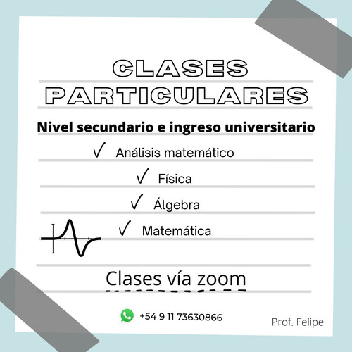 Imagen 1 de 1 de Clases Cbc Matemática, Análisis Matemático, Física Y Álgebra