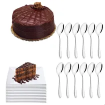 Comprar Conjunto Jogo Sobremesa 24 Peças 12 Pratos 12 Colheres Inox