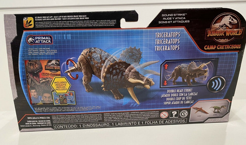 Imagen 6 de 6 de Jurassic World Triceratops Campo Cretácico Con Sonido @@