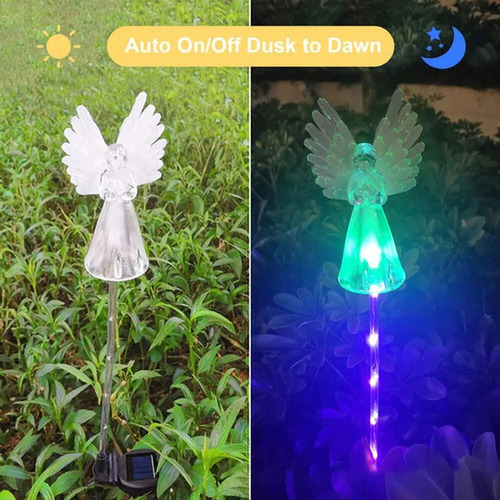 2 Piezas De Luces Solares De Ángel Para Decoración Navideña