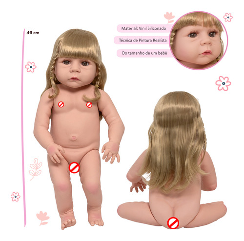 Boneca Reborn Abigail Loira Saída De Banho Enxoval 20 Itens