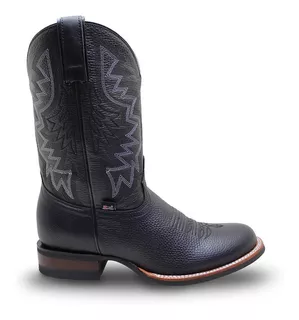 Botas Justin Vaqueras Hombre De Piel Punta Redonda