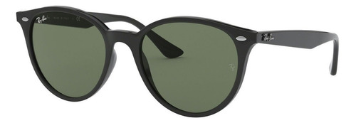 Óculos de sol polarizados Ray-Ban RB4305 Standard armação de propionato cor gloss black, lente green clássica, haste gloss black de propionato