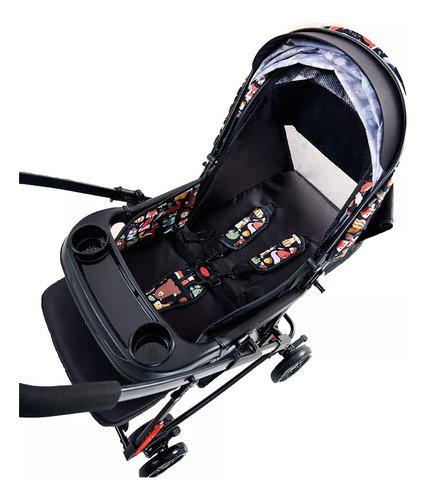 Pl Silla De Paseo Multifuncional 3 En 1 Negra, Mecedora Plegable Cdwu