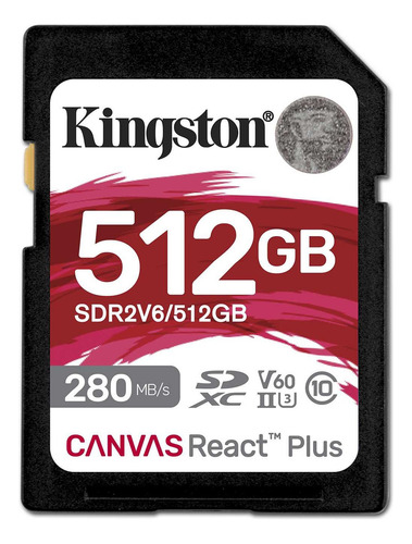 Tarjeta Memoria Sd Kingston Canvas React Plus V60 512gb