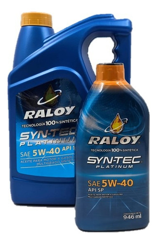 Aceite Raloy Sintetico Platino 5w40 Api Sp Garrafa Litro 6l