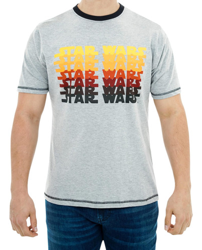 Star Wars Camiseta Hombre Gris Talla Grande