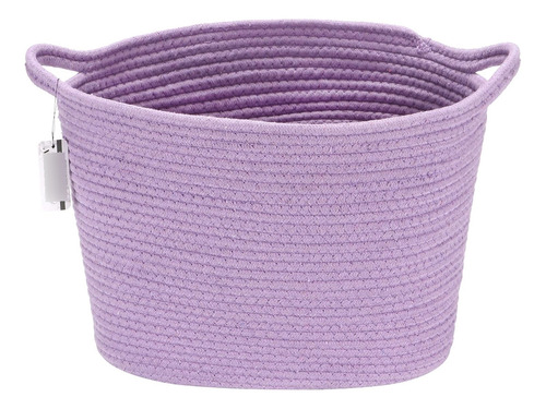 Cesta De Almacenamiento Tejida De Cuerda De Algodón Ovalada