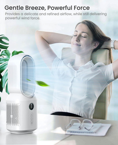 Ventilador De Escritorio Sin Aspas De 3 Velocidades Blanco Blanco N/a
