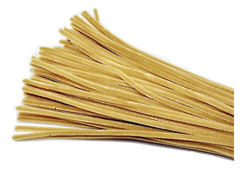 Limpia Pipas Chenile Crema Oro 100 Piezas