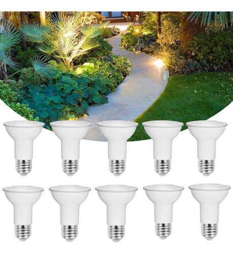 10 Lâmpadas Led Par20 6w 2700k Amarela Bivolt 10 Peças 