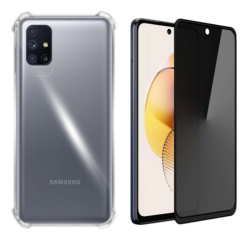 Capa Capinha Para Galaxy M51 + Pelicula Privacidade Fosca