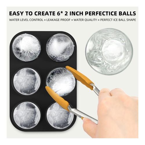 Honyao Whisky Ice Ball Ball Ball Maker De 2 Pulgadas Con El