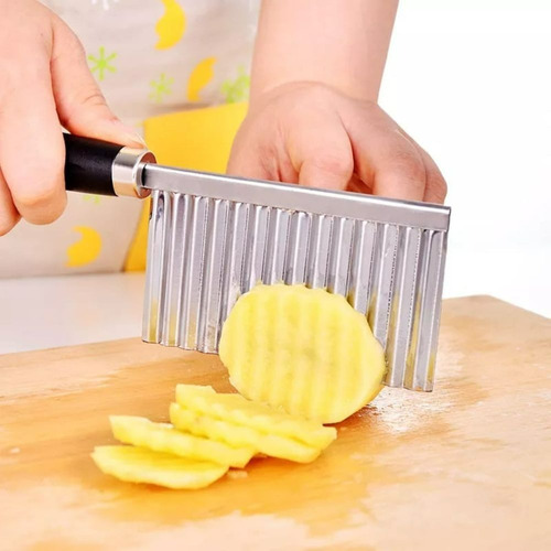 Cuchillo Ondulado Para Papas Fritas Y Vegetales De Acero