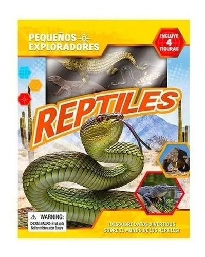 Reptiles - Pequeños Exploradores Libro Infantil + 4 Figuras