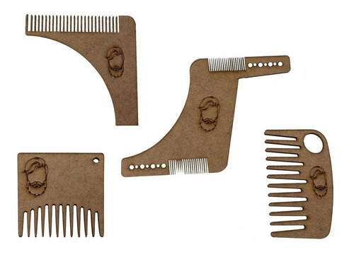 Kit 16 Pentes Alinhadores De Mdf Cru Para Barbearia 1116