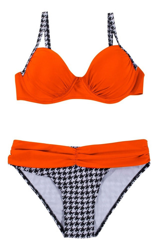 Bikini Naranja Push Up Mujer Piscina Playa Ropa Accesorio