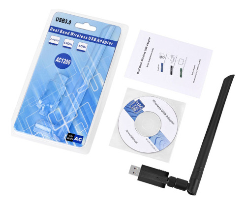 Adaptador Wifi Usb De 1200 Mbps, Antena 5dbi, Adaptador Wifi