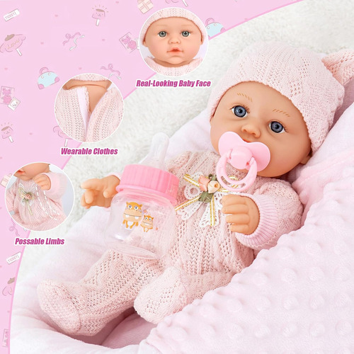 Juego De Muñecas Para Bebés De 12 Pulgadas Con Accesorios Y