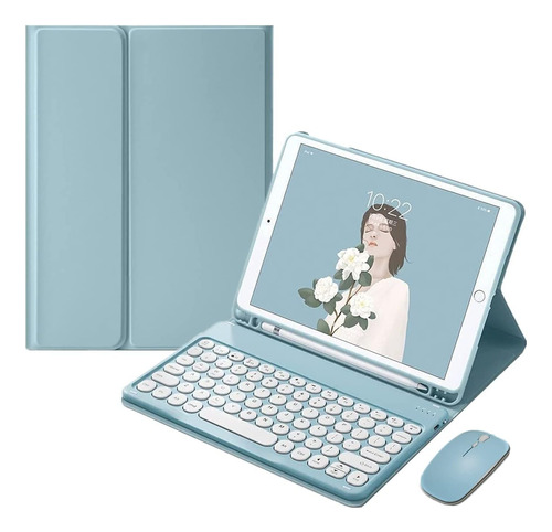 Funda Con Teclado Pboyiqi / Para iPad Air / Sky Blue