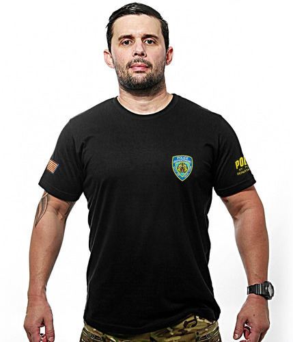 Camiseta Bordada Police Nypd Team Six Frente E Costas