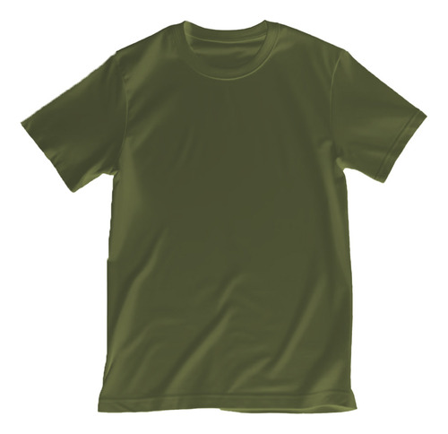 Remera Verde Militar Lisa Liso Unisex Algodón Mercerizado