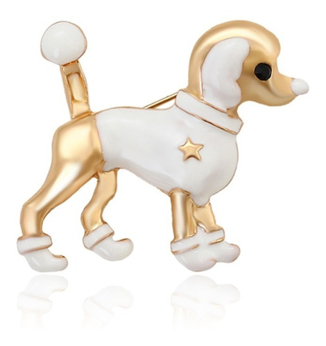 Broche Fresh Pool Perro Estrella  Oro 14k Lam  Perrito