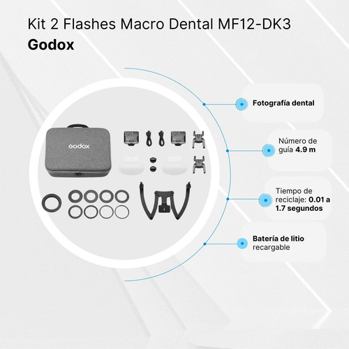 Kit De 2 Flash Macro Dental Godox Mf12-dk3