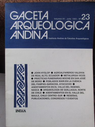 Revista: Gaceta Arqueológica Andina 23