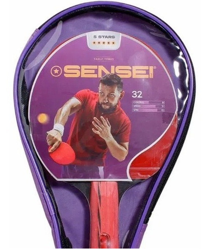 Imagen 1 de 2 de Paleta Ping Pong Sensei 5 Estrellas Linea Profesional +funda