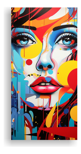 100x50cm Cuadro Abstracto Fusión De Arte Pop Colores Primar