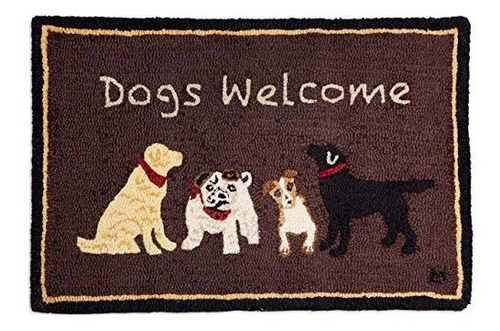 Chandler 4 Esquinas Perros Welcome On Brown 2 'x3' Lana Alfo