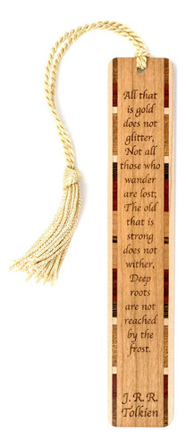 Marcador De Libro Madera Jrr Tolkien No Todos Los Que Vagan