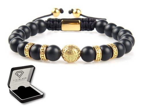 Pulsera Digiblack Peidra Onix, Gold Inox K03