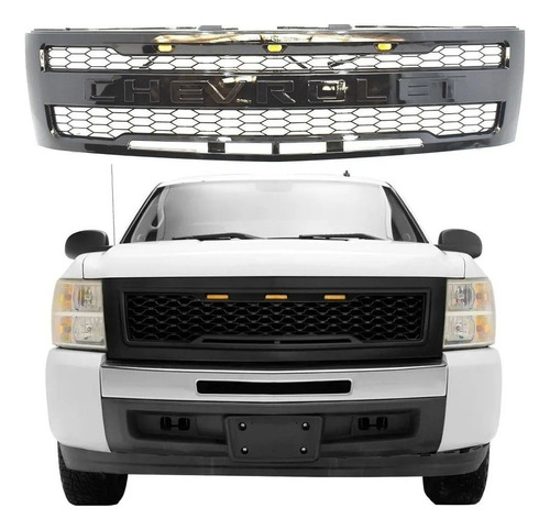 Parrilla Silverado Con Leds Ambar 2007 2008 2010 2012 2013