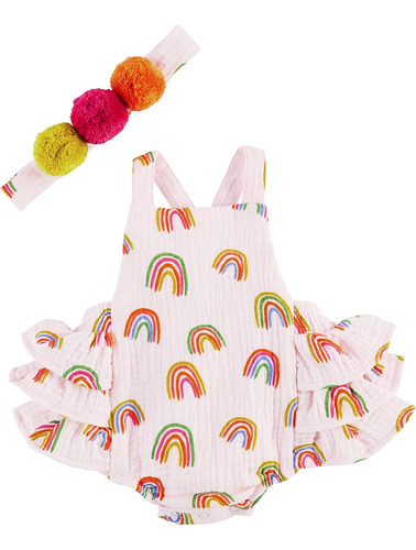 Baby-girls Rainbow Bubble & Headband Set